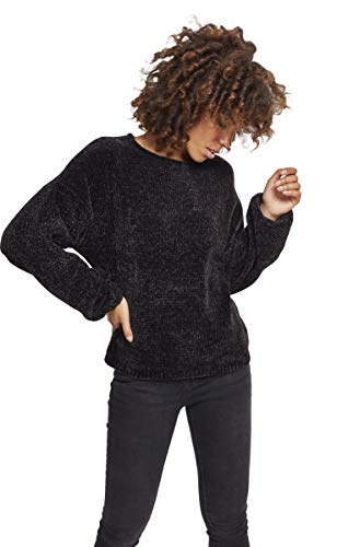 Urban Classics Ladies Oversize Chenille Sweater Sudadera, Negro (Black 00007), Small para Mujer