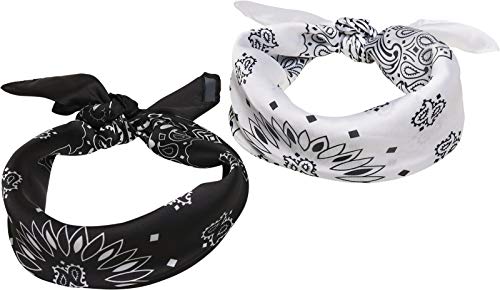 Urban Classics Satin Bandana 2-Pack, Black/White, Talla adecuada Unisex Adulto