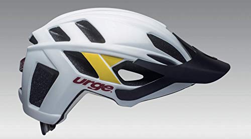 Urge Trailhead - Casco para Adulto, Unisex, Color Blanco/Amarillo/burdeo, L/XL (58-62 cm)