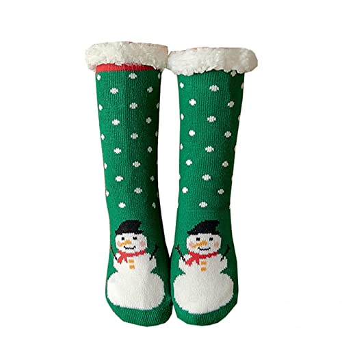 URIBAKY - Calcetines para mujer con forro polar térmico para invierno antideslizantes para el hogar, diseño de Wapiti, U 015, Talla única