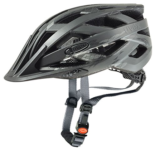 Uvex I-Vo CC Casco de Ciclismo, Unisex Adulto, Black-Smoke Mat, 52-57 cm