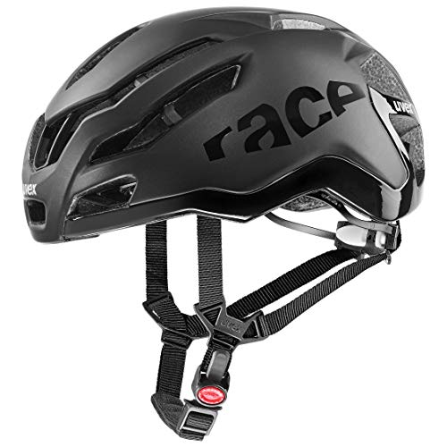 uvex Race 9 Casco de Bicicleta, Unisex-Adult, All Black Mat, 53-57 cm