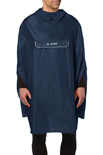 VAUDE Valdipino Poncho - Chubasquero Impermeable para Ciclismo, Color Marino, Talla M