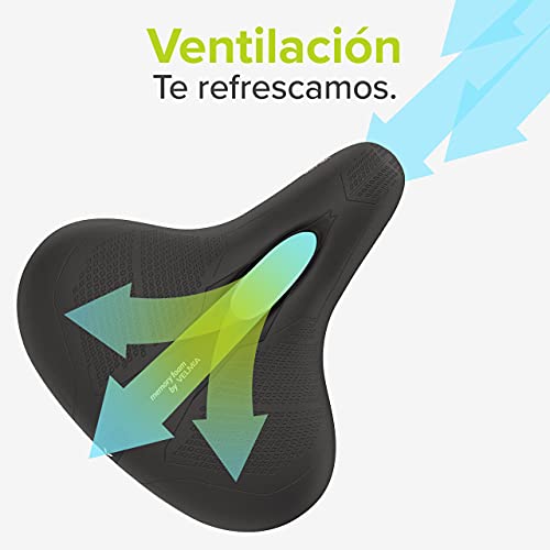 Velmia Sillín [Ciudad] - cómodo sillín para Señoras y Caballeros con Concepto de 3 Zonas - Asiento de Bicicleta Impermeable con diseño ergonómico