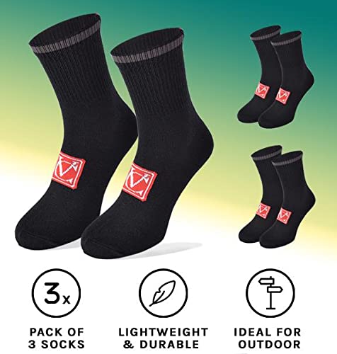 VeloChampion Calcetines deportivos de ciclismo de invierno (paquete de 3) - Talón y puntera reforzados VC Wool Warm Comfort