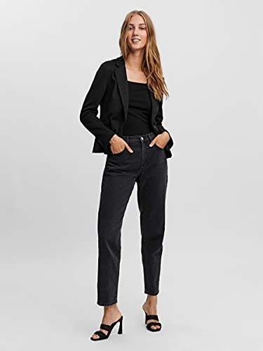 Vero Moda Vmjulia LS Blazer Dnm Noos Chaqueta, Negro (Black), 40 EU para Mujer