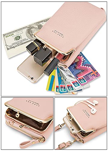 VEVESMUNDO Mujeres Bolso Bandolera Moda Pequeño Largo PU Piel Crossbody Bandolera Bolsillo Billetera Cartera Monedero para Teléfono Móvil