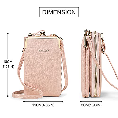 VEVESMUNDO Mujeres Bolso Bandolera Moda Pequeño Largo PU Piel Crossbody Bandolera Bolsillo Billetera Cartera Monedero para Teléfono Móvil