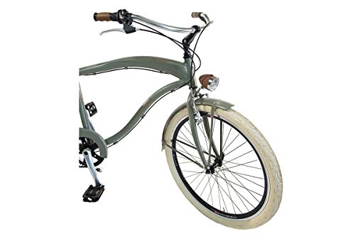 Via Veneto by Canellini Bicicleta Bici Citybike CTB Hombre Vintage Via Veneto American Cruiser Aluminio (Verde Mat)