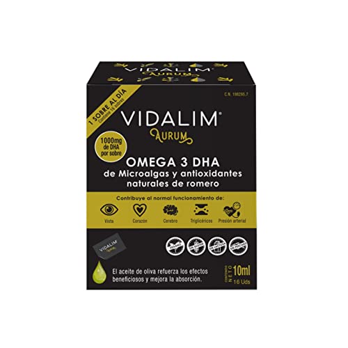 Vidalim Aurum. 16 Monodosis Con 1000mg De Omega 3 Dha De Microalgas En Aove, color Negro