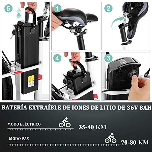 VIVI Bicicleta Eléctrica 26" Bicicleta Eléctrica de Crucero/Bicicleta Eléctrica de Ciudad 250W Bici Electrica con Batería Extraíble de 8Ah, Engranajes De 7 Velocidades (Negro)