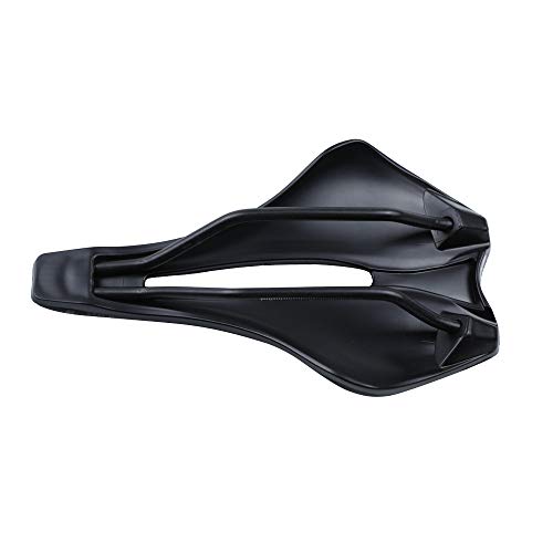 VOANZO Sillín de Bicicleta Amortiguación Asiento de Bicicleta Robusto Universal para MTB Road Mountain Bike Saddle 245x143mm (Negro + Gris)