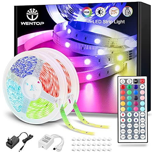 WenTop Tiras LED 20M, Luces LED Habitación 20 Metros, Tira LED RGB Color con Control Remoto, Para Decoración de TV, Techo, Dormitorio, Bares