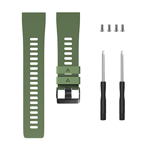 WIIKAI Compatible con Garmin Forerunner 35 Correas para Relojes, Correa de Pulsera de Reemplazo(Ejército Verde).