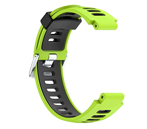 WIIKAI Compatible con Garmin Forerunner 735XT，630，620，235，230，220 Correas para Relojes, Correa de Pulsera de Reemplazo(Verde + Negro).