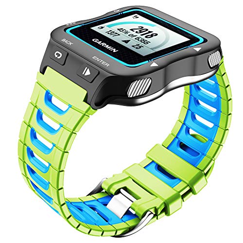 WIIKAI Correa de Repuesto para Reloj, Compatible con Garmin Forerunner 920XT, Correa de Reloj de Silicona (Verde Azul)…