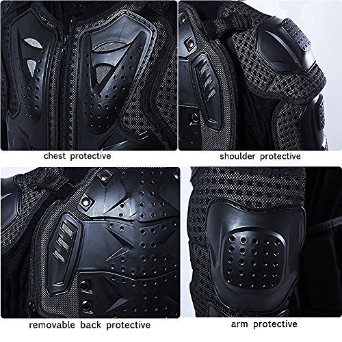 WILDKEN Chaqueta de Protección para Motocross Motos Ropa Protectora de Cuerpo Armadura Completo Profesional de Motocicleta Deportiva para Hombres Columna Vertebral Hombro Mujer Pecho (Rojo, S)