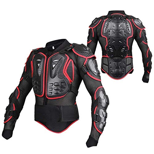 WILDKEN Chaqueta de Protección para Motocross Motos Ropa Protectora de Cuerpo Armadura Completo Profesional de Motocicleta Deportiva para Hombres Columna Vertebral Hombro Mujer Pecho (Rojo, S)