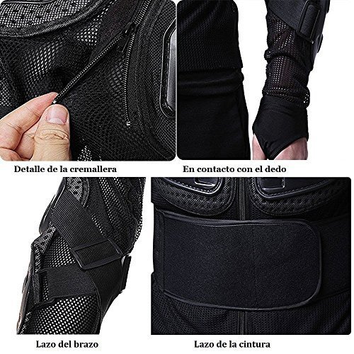 WILDKEN Chaqueta de Protección para Motocross Motos Ropa Protectora de Cuerpo Armadura Completo Profesional de Motocicleta Deportiva para Hombres Columna Vertebral Hombro Mujer Pecho (Rojo, M)