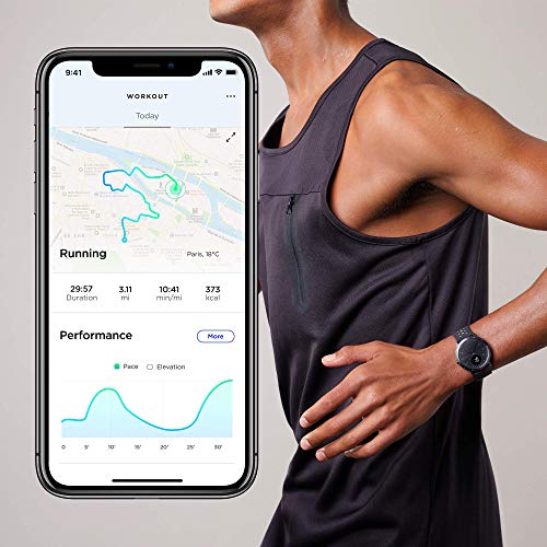 Withings Steel HR Sport - Reloj inteligente híbrido multideporte con GPS, pulsómetro, medición del VO2 máximo para conocer el estado físico, seguimiento de la actividad y del sueño, notificaciones