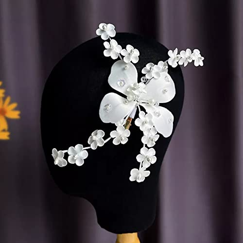 WLLLTYCard issuanceSimple Flor Blanca Horquilla Nupcial Peine Accesorios de Boda Mujer Dama de Honor Tocado Horquilla SID