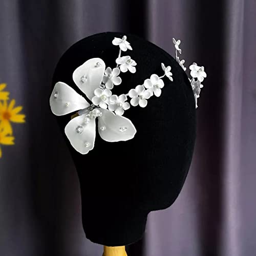 WLLLTYCard issuanceSimple Flor Blanca Horquilla Nupcial Peine Accesorios de Boda Mujer Dama de Honor Tocado Horquilla SID