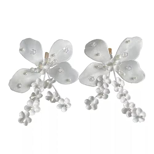 WLLLTYCard issuanceSimple Flor Blanca Horquilla Nupcial Peine Accesorios de Boda Mujer Dama de Honor Tocado Horquilla SID