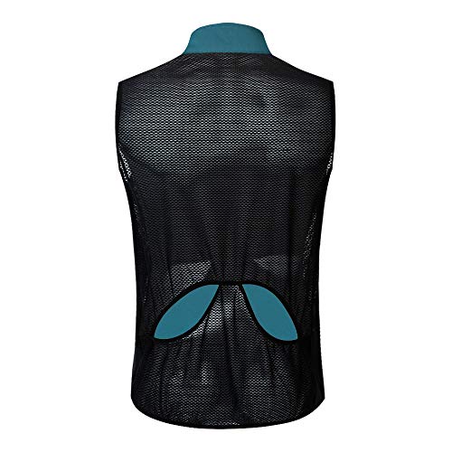 WOSAWE Chaleco de Ciclismo, Hombres Transpirable Sin Mangas Chaqueta de MTB Cortavientos Ropa de Bicicleta (Navy XXL)