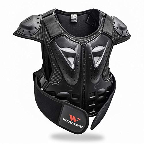 WOSAWE Chaleco de Protector para Niño Niña Deportiva Profesional de Columna Vertebral Armadura del Pecho para Motocicleta Ciclismo Patinaje Esquiar S