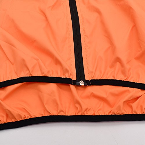 WOSAWE Hombres Ropa Ciclismo, Transpirable Chaqueta de Ciclismo Cortavientos Alta Visivilidad Chaleco Reflectante de MTB (BL205 Chaleco Naranja M)