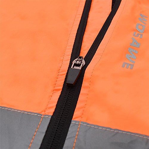 WOSAWE Hombres Ropa Ciclismo, Transpirable Chaqueta de Ciclismo Cortavientos Alta Visivilidad Chaleco Reflectante de MTB (BL205 Chaleco Naranja M)