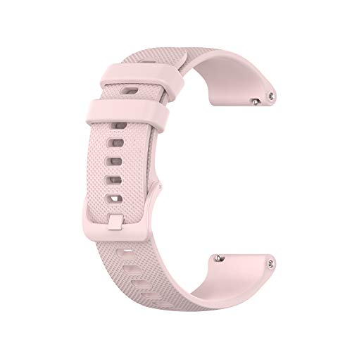 Wownadu 18MM Correa Compatible para Garmin Vivoactive 4S, Compatible para Garmin Vivomove 3S Correa Mujer Hombre Pulsera Recambio Sport Silicona Band Rosa (sin Reloj)