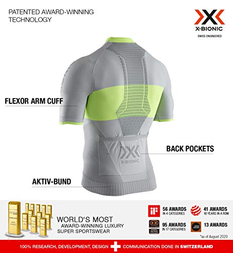 X-Bionic Maillot M/C Regulator Bike Race Zip Hombre Shirt, Gris