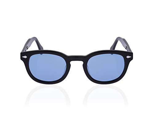 X-LAB Gafas de sol 8004 estilo moscot lentes polarizadas unisex (negro, azul)