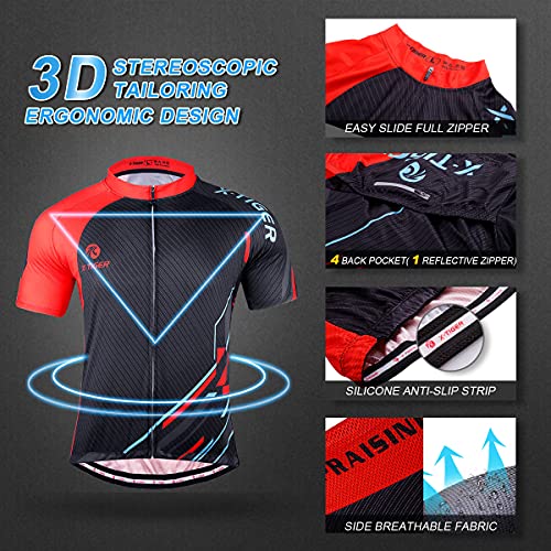 X-TIGER Hombres de Bicicleta con 5D Gel Acolchado MTB Ciclismo Tirantes Culotte Pantalones Cortos Culotes