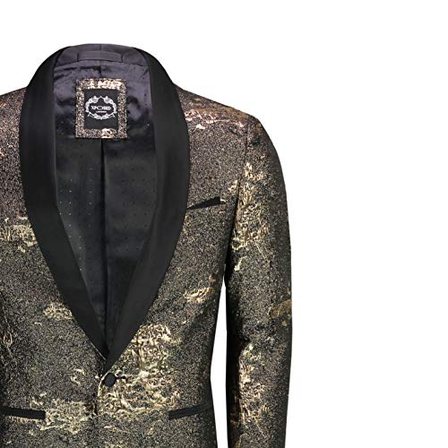 Xposed Los Hombres del Brillo del Oro Tuxedo Funky Blazer [TUX-H398-GOLD-44,54EU]