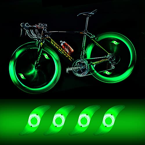 yifengshun 4pcs luz de radios de Bicicleta, Rayo de la decoración Impermeable de la Rueda de la Bicicleta luz del Destello del LED lámparas de neón usadas-Verde