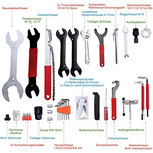 Yorbay Kit de caja de herramientas de bicicleta 48 en 1 Juego de Herramientas para Bicicleta reutilizable