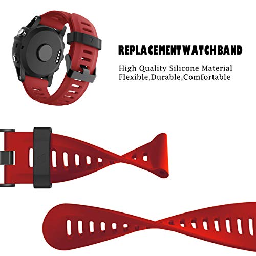 YPSNH Compatible para Garmin Fenix 3 Correa 26mm Suave Silicona Accesorio Fenix 5X Banda para Reloje Deportivos Correa de Repuesto para Fenix 3/Fenix 5X/Fenix 3 HR