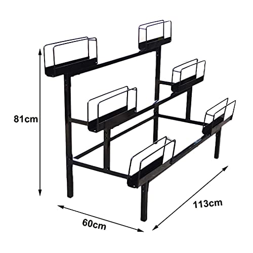 YUCHEN- Soporte de exhibición de bicicletas de 3 capas, Tienda de bicicletas Tendedero portátil de almacenamiento de bicicletas de montaña, estacionamiento de bicicletas montado en el suelo, L113 * W6