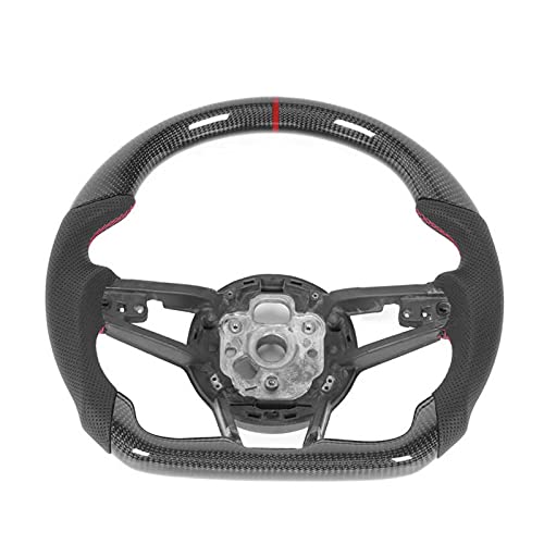 YUNXIAN Buje del Volante Volante Nappa Fibra de Carbono de Cuero Perforada Fit para Audi R8 MK2 TT/TTS/TTRS MK3 2015+ Nappa Volante Perforada Repuestos para Autos