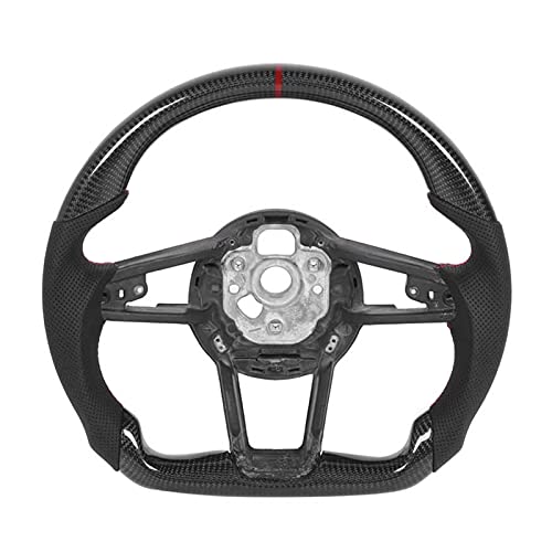 YUNXIAN Buje del Volante Volante Nappa Fibra de Carbono de Cuero Perforada Fit para Audi R8 MK2 TT/TTS/TTRS MK3 2015+ Nappa Volante Perforada Repuestos para Autos