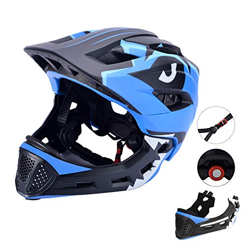 YYYY Casco de Bicicleta de Equilibrio para niños con mentonera y Bicicleta de Patinaje sobre Ruedas de Cara Completa Desmontable Cascos de Seguridad Masculinos y Femeninos (adecuados pa 1