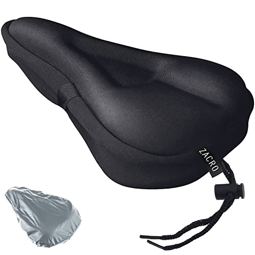 Zacro Sillín Cubre Bicicleta Gel - Asiento de Bicicleta Gel,Sillín Cojín Suave para Bicicleta,con Funda Anti-Polvo y Impermeable para Bicicleta de Carretera,de montaña y Urbana