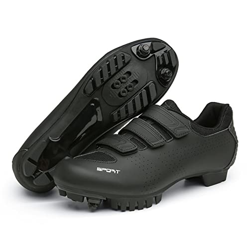 Zapatillas de ciclismo de carreteras para hombres MTB Racing Bike Shoes Compatible con Delta Bike Bike Shoes Shoes Zapatos de paseo para hombres y mujeres con pinza SPD PEDALES ALTALIR,Negro,41