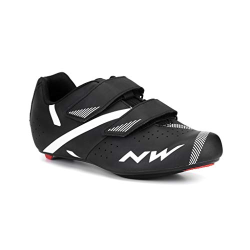 Zapatillas de Ciclismo para Carretera Jet 2 - Color Negro - Cierre de 2 Tiras de Velcro y Buena Ventilación - Cierre Rápido - Talla 40 - Zapatillas para Bicicleta Northwave