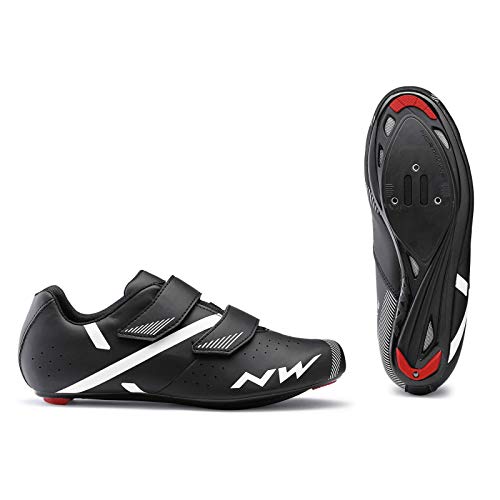 Zapatillas de Ciclismo para Carretera Jet 2 - Color Negro - Cierre de 2 Tiras de Velcro y Buena Ventilación - Cierre Rápido - Talla 40 - Zapatillas para Bicicleta Northwave