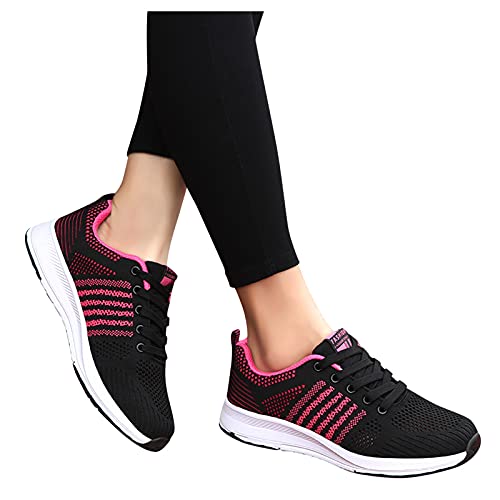 Zapatillas de deporte para mujer, para correr, escalada, transpirables, zapatillas de fútbol, para exteriores, para correr, ciclismo, con cordones, zapatillas de fitness, correr, tenis, Rosa., 39 EU