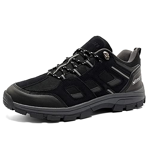 Zapatillas de Senderismo Hombre Bajas Zapatos Trekking Antideslizantes Botas Sportiva Montaña Exterior Transpirable Negro 40 EU