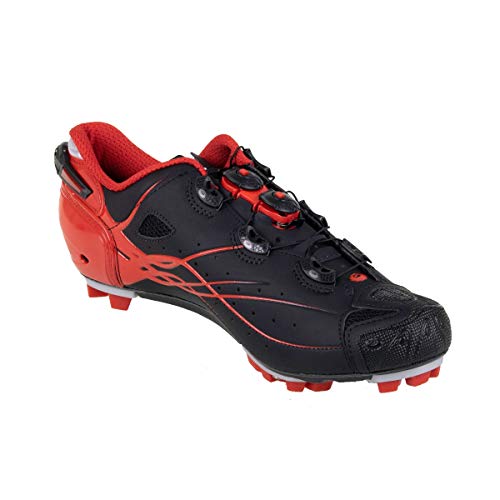 Zapatillas MTB Sidi Tiger Matt Carbon SRS Matt Negro-Rojo (EU 41, Rojo)